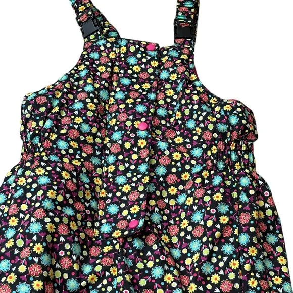 Hanna Andersson Girls Floral Snow Ski Pants Overalls 140 - Picture 3 of 4